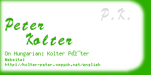 peter kolter business card